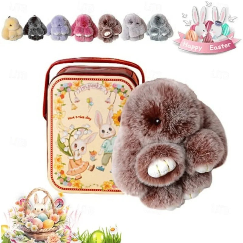 Plush Bunny Keychain Charm