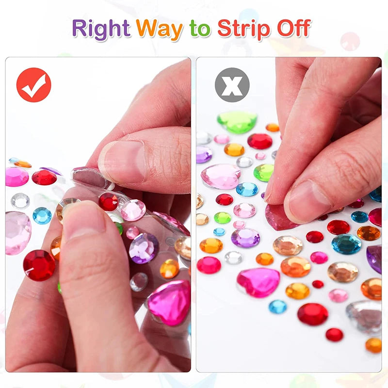 Self-Adhesive Rhinestone Gem Stickers for Crafts and DIY Projects