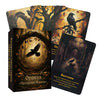 A box set of Raven's Awakening Oracle Cards featuring illustrations of ravens and mystical scenes.