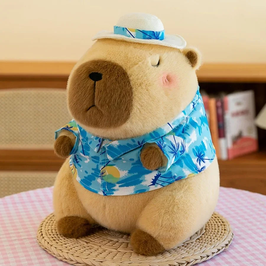 Capybara Plush Toy with Duck Swim Ring – Kawaii Stuffed Animal
