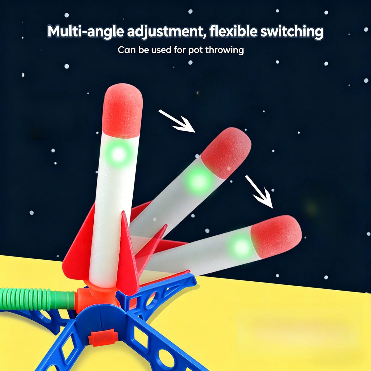 Glowing Stomp Rocket Launcher for Kids – Outdoor Step-to-Launch Toy with Soft Foam Tip