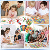 A family playing an Animal & Nature Card Game for Kids, featuring colorful cards and board game components.