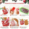 DIY Christmas Diamond-Painted Wooden Coasters (Set of 8)