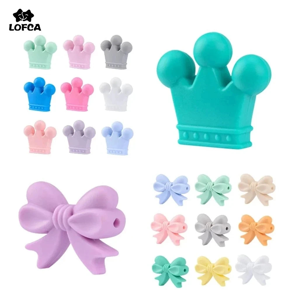 Crown Shaped Silicone Beads for DIY Jewelry & Teethers