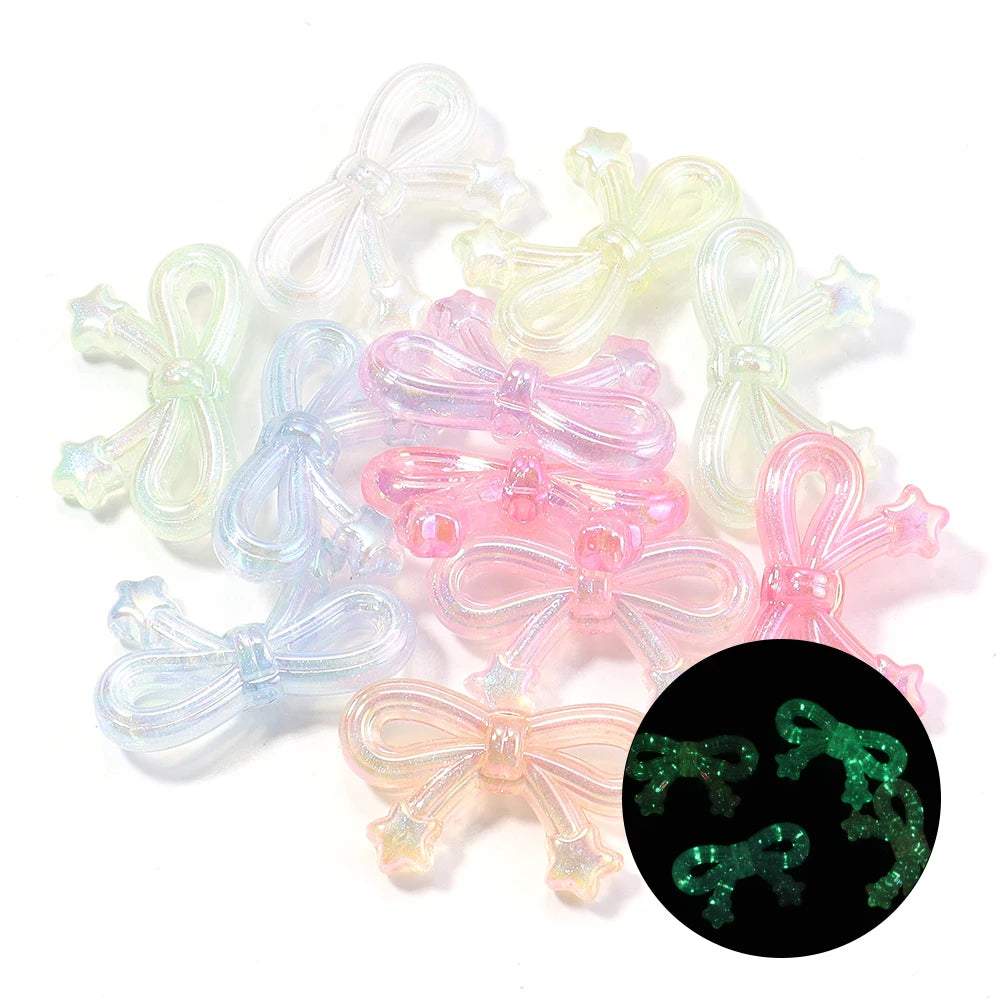 Colorful Bow Acrylic Beads for Jewelry Making
