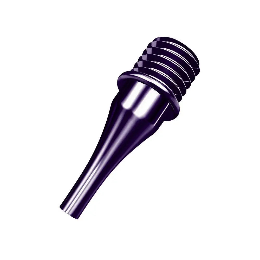 A close-up view of a precision diamond painting pen tip with a stainless steel threaded handle in a purple color.