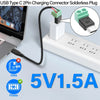 Solderless USB Type C to 2Pin charging connector plug for 5V 1.5A power delivery