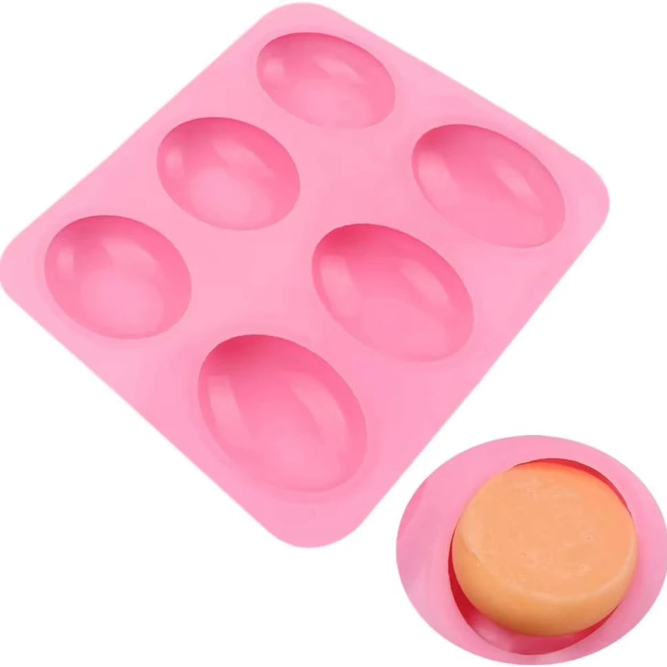 6-Cavity Silicone Soap Mold for DIY Crafts & Baking