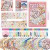 A colorful book featuring 3D sticker scene material with various isometric house designs and scenes.
