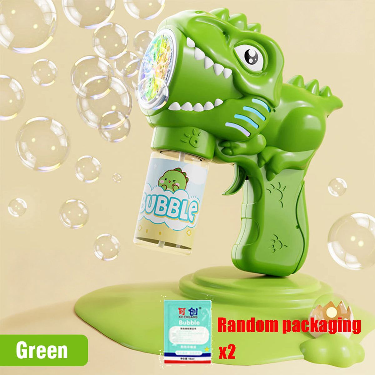 Dinosaur Bubble Gun for Kids – Auto Blower with Refillable Liquid