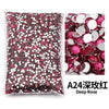 Bag of deep rose pink resin rhinestones for DIY craft and nail art