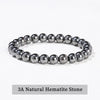 A bracelet made of 3A natural hematite stone beads.