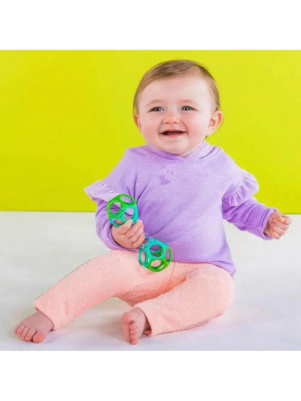 Easy-Grasp Baby Rattle Toy with Soft Teething Edges
