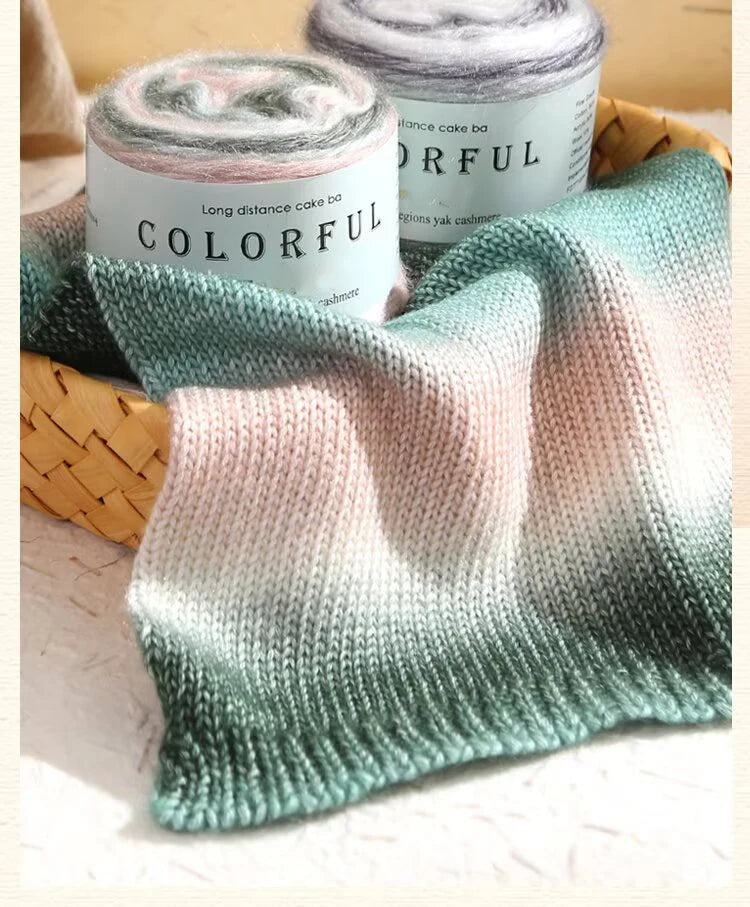 Gradient Cake Yarn – 200g Soft Wool Blend for Knitting & Crochet