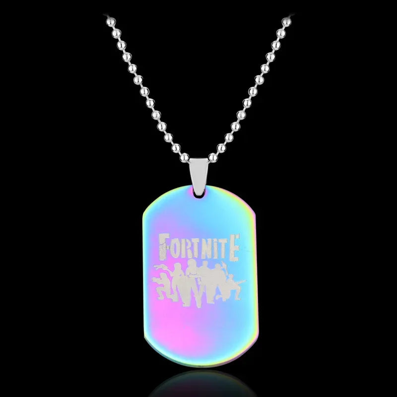 Fortnite Emblem Stainless Steel Charm Pendant Necklace