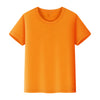 A bright orange short-sleeved t-shirt for kids.