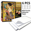 Box of a 1000-piece famous painting jigsaw puzzle with six puzzle sheets and adhesive paper