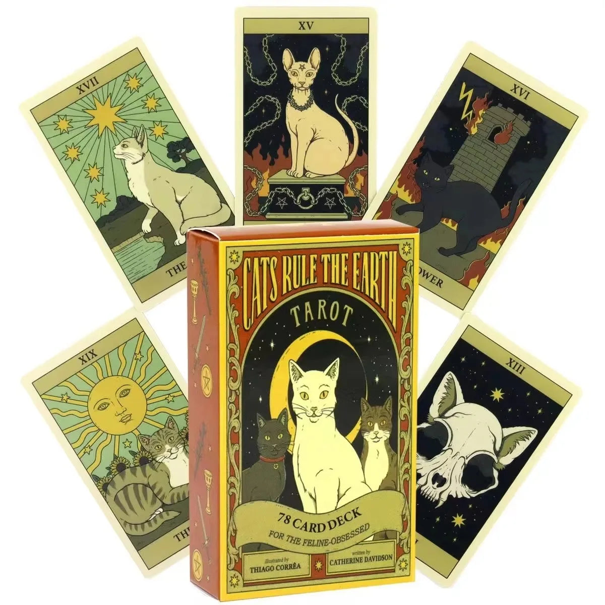 Cat Tarot Deck – 78-Card Spanish Edition with Cat-Themed Art