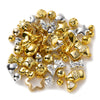 A collection of gold and silver Y2K acrylic bow and flower beads for DIY jewelry making