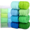 8-Color Wool Roving for Needle Felting – 100% Natural Fiber Craft Set