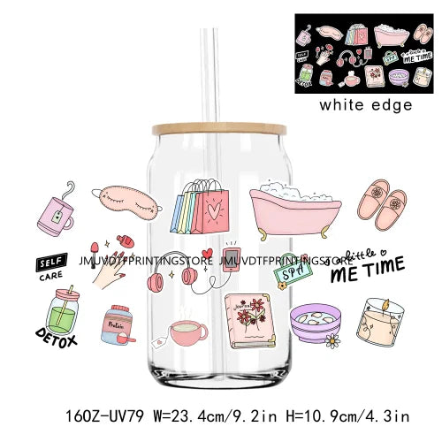 16oz UV DTF Cup Wrap Sticker for Libbey Glass Cans