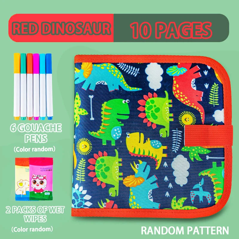 Reusable Erasable Doodle Book for Kids with 12 Watercolor Pens