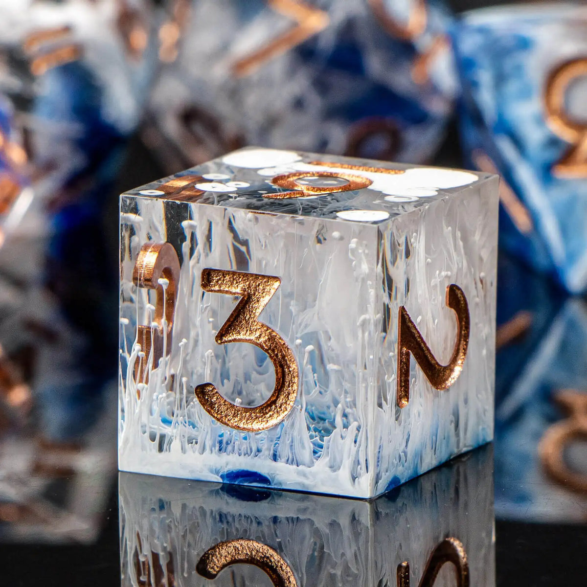 Handmade Resin Sharp Edge Dice Set for RPG Games