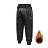 Black waterproof winter pants for kids with a fleece lining