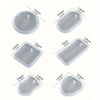 A set of silicone keychain molds in various shapes and sizes for DIY epoxy resin jewelry.