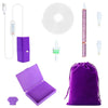 A purple electric diamond painting pen kit with a suction tool, including the pen, storage pouch, and USB charging cable.