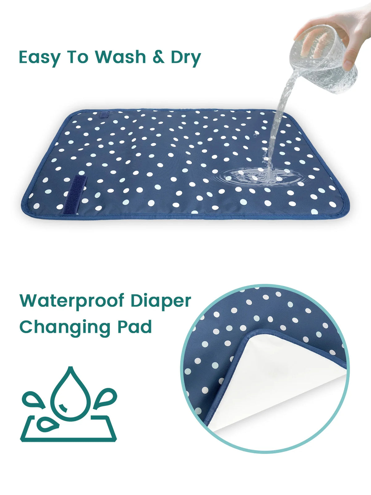 Portable Waterproof Diaper Changing Pad with Foldable Design