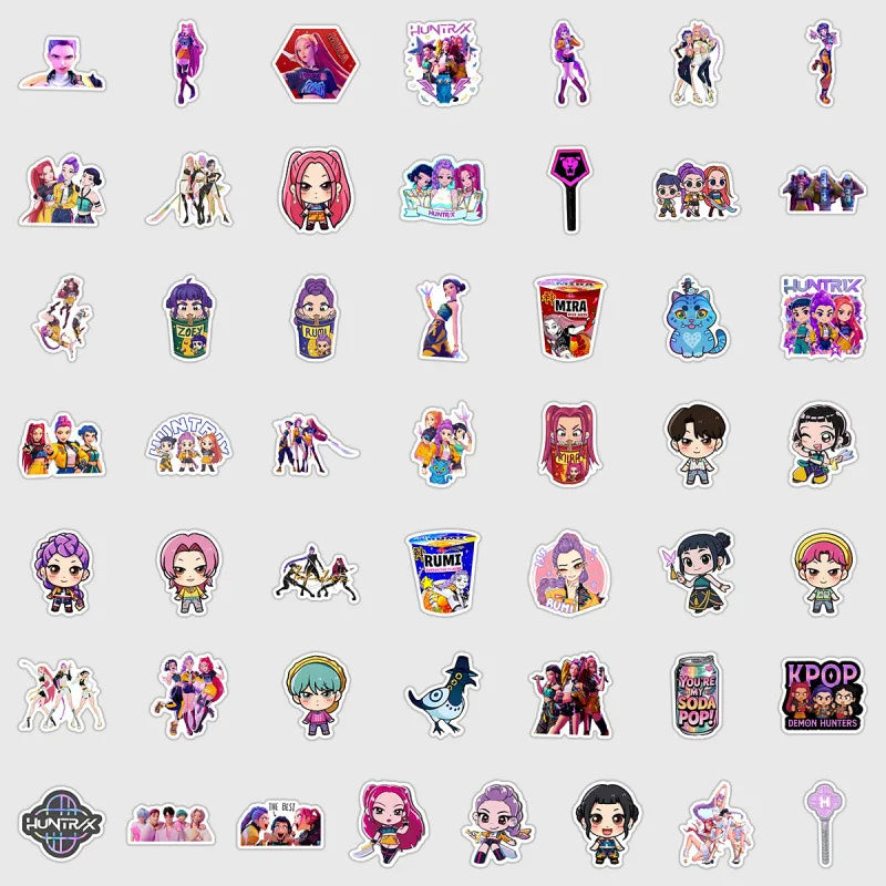 Cute Kawaii Cartoon Girl Sticker Pack (50-Piece)