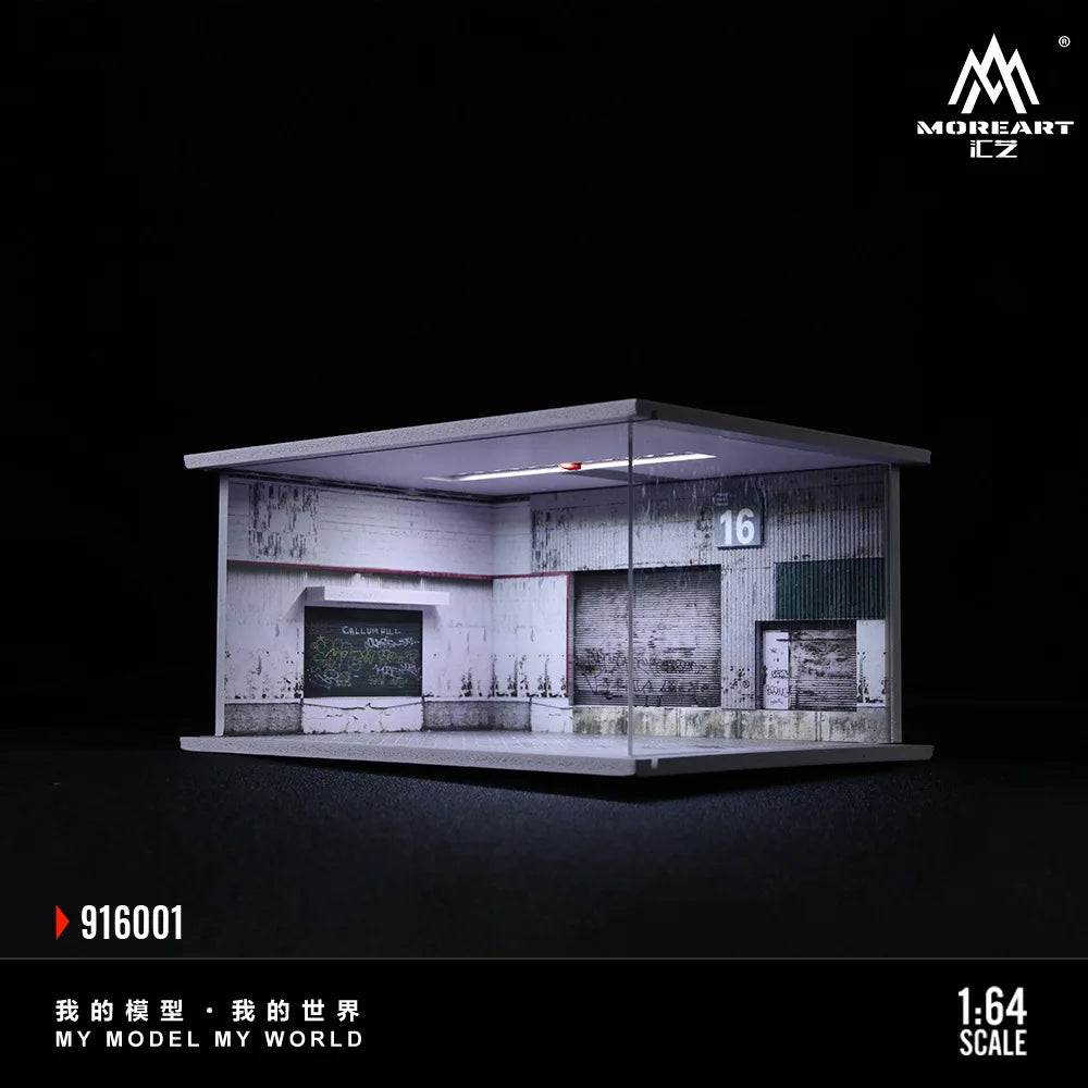 1:64 Scale Garage Diorama Model Kit with Working Lights