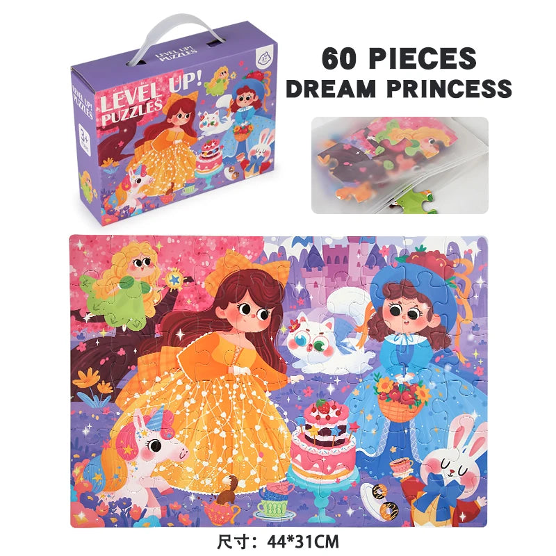 Montessori Wooden Cartoon Puzzle Set for Kids