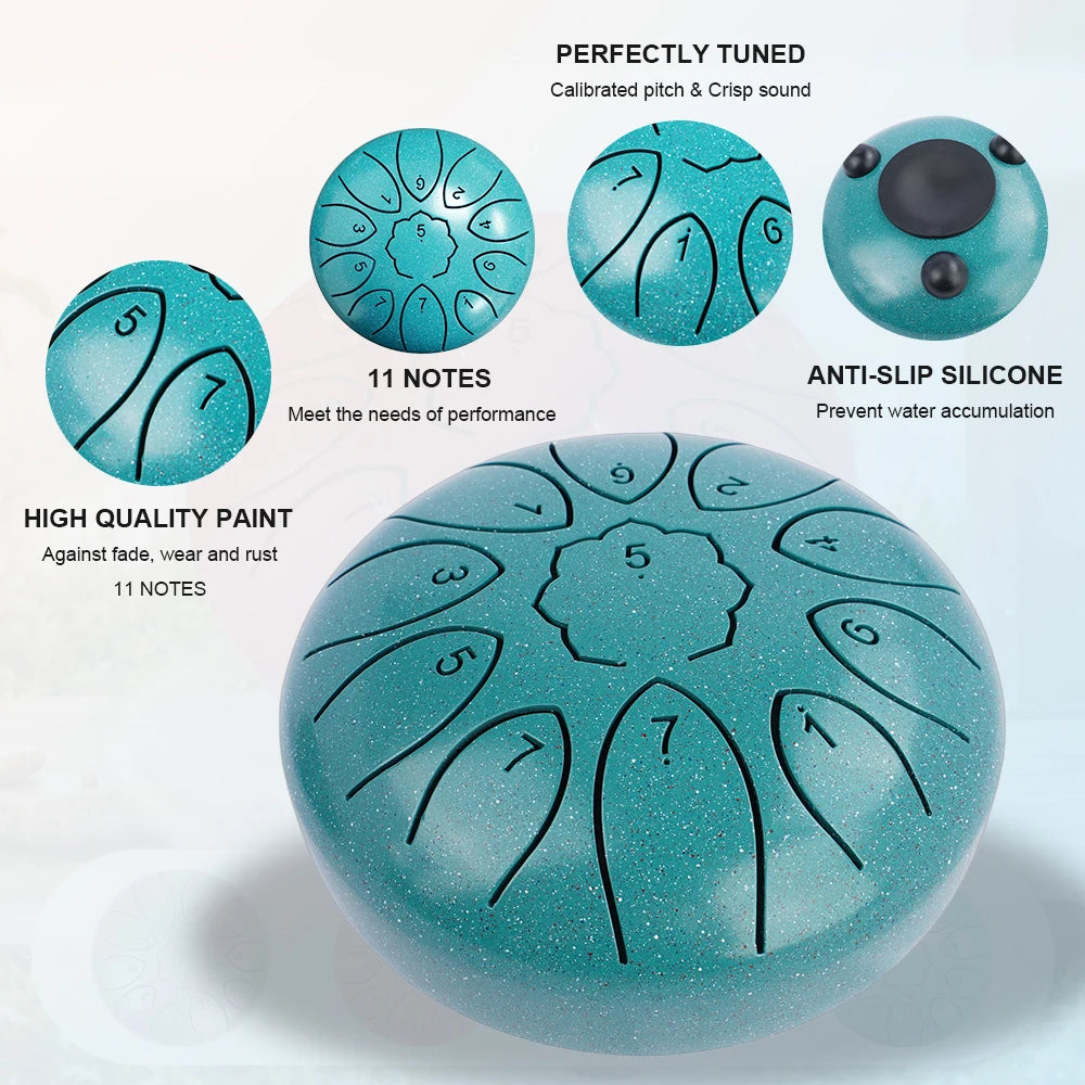 11-Note Steel Tongue Drum Sound Healing Set