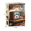 A nostalgic home appliance set featuring a vintage radio and related items, packaged for building blocks.