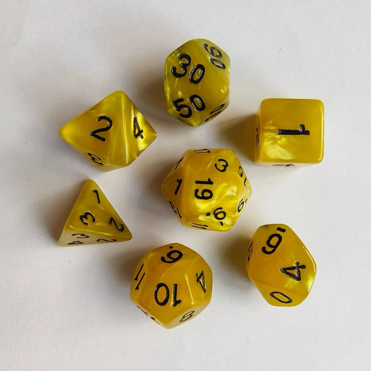 Colorful Pearl Polyhedral Dice Set for Tabletop RPGs