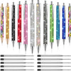 Crystal Rhinestone Ballpoint Pens (Set of 12, Assorted Colors)