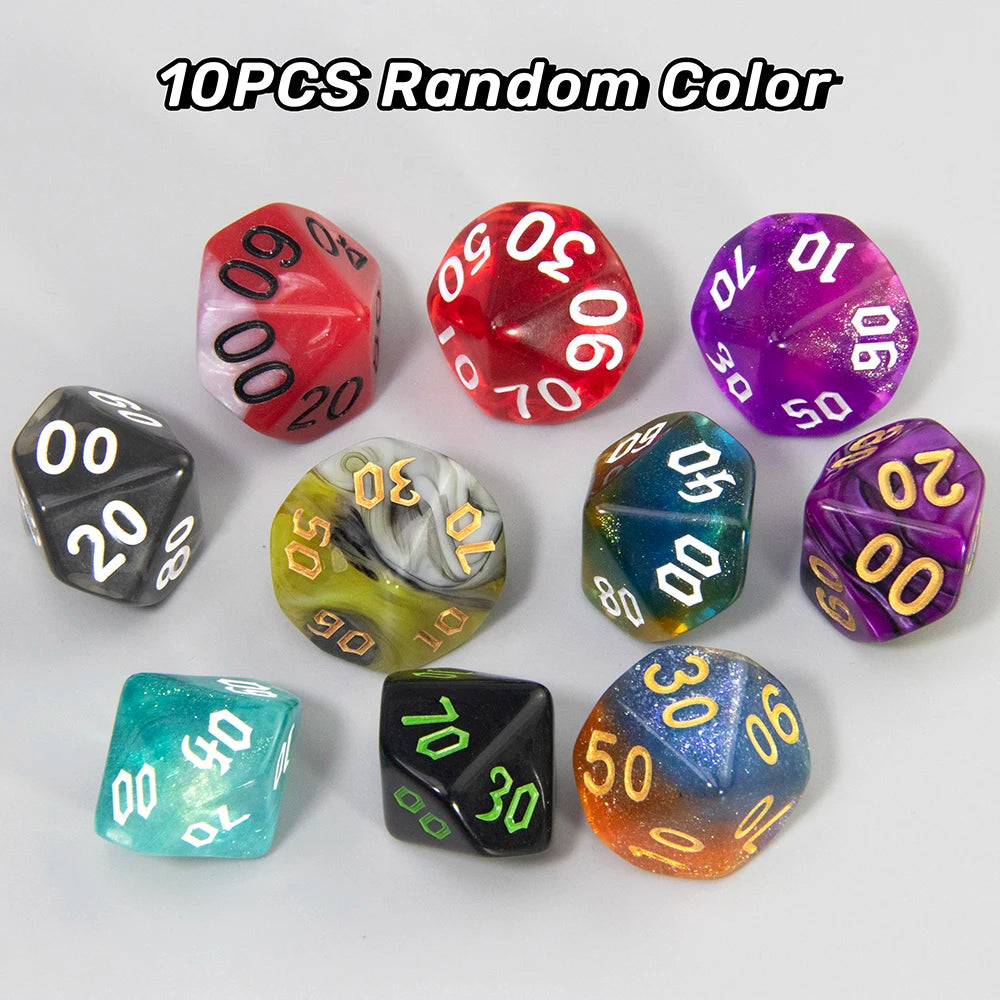 Polyhedral Resin Dice Set (10-Piece) for D&D and RPG