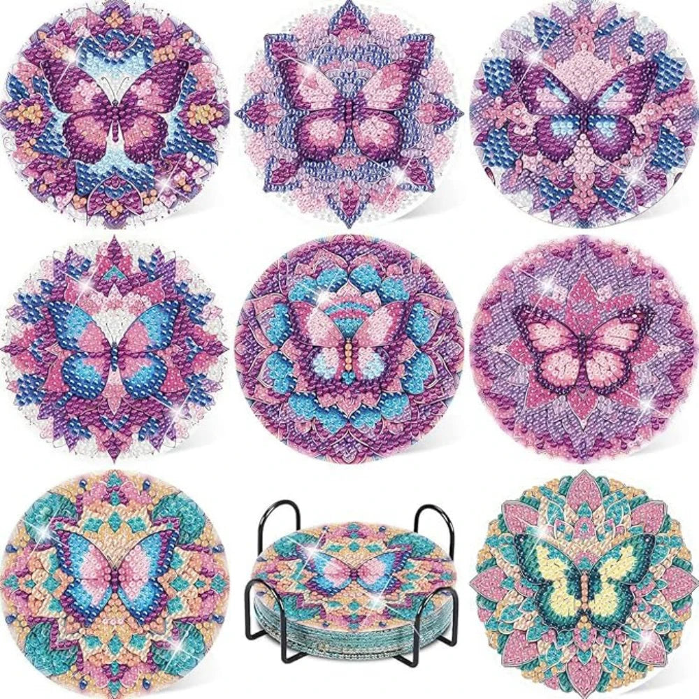 Ocean Series Diamond Art Coaster Kit with Stand – DIY Craft Set for Adults & Beginners