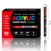 A set of acrylic marker brushes with flexible tips for various art materials like rock, stone, and ceramic.