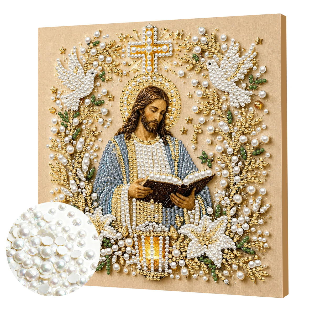 Religious Diamond Painting Kit with Frame – Jesus and Holy Mary