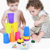 Montessori Stacking Cup Game with Color Cards