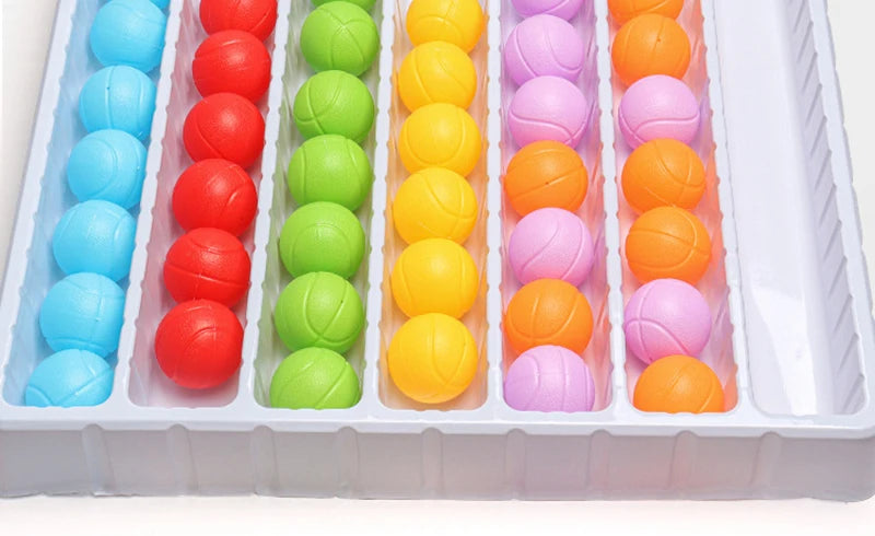 Rainbow Ball Sorting Board Game for Kids