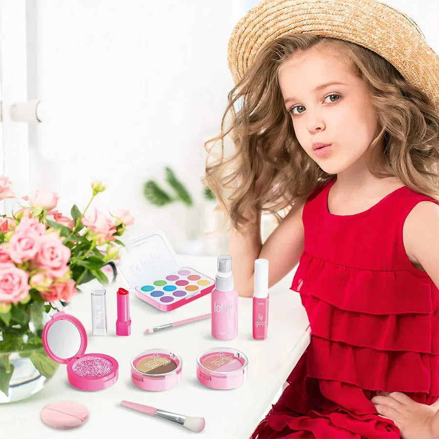 Pretend Play Makeup Set for Kids – 10-Piece Washable Toy Cosmetics