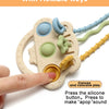 Bear Silicone Teether with Textured Pull String for Babies
