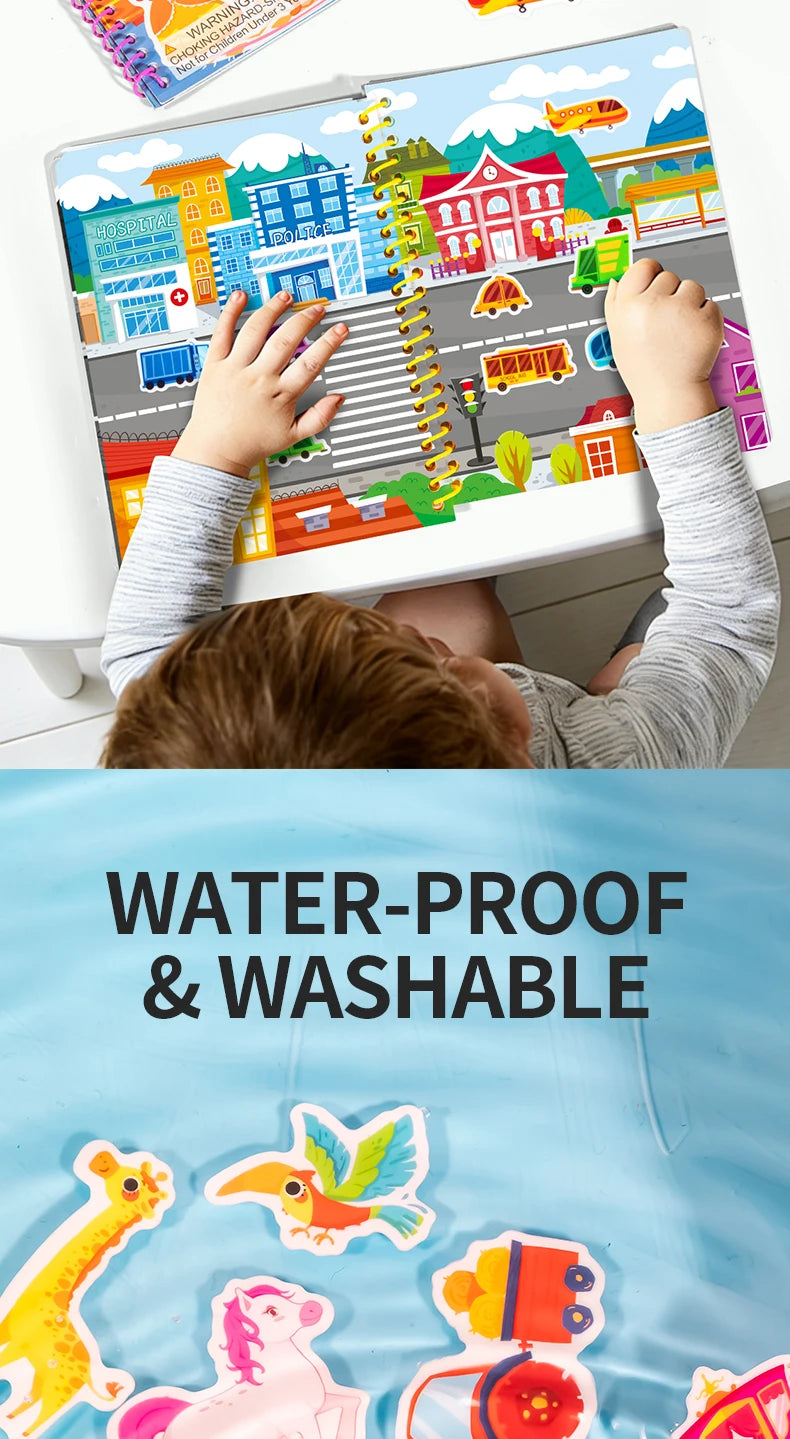 Reusable Jelly Sticker Book for Kids – Multi-Theme Creative Play