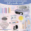 Compact Pottery Wheel Craft Kit with Tools and Paints