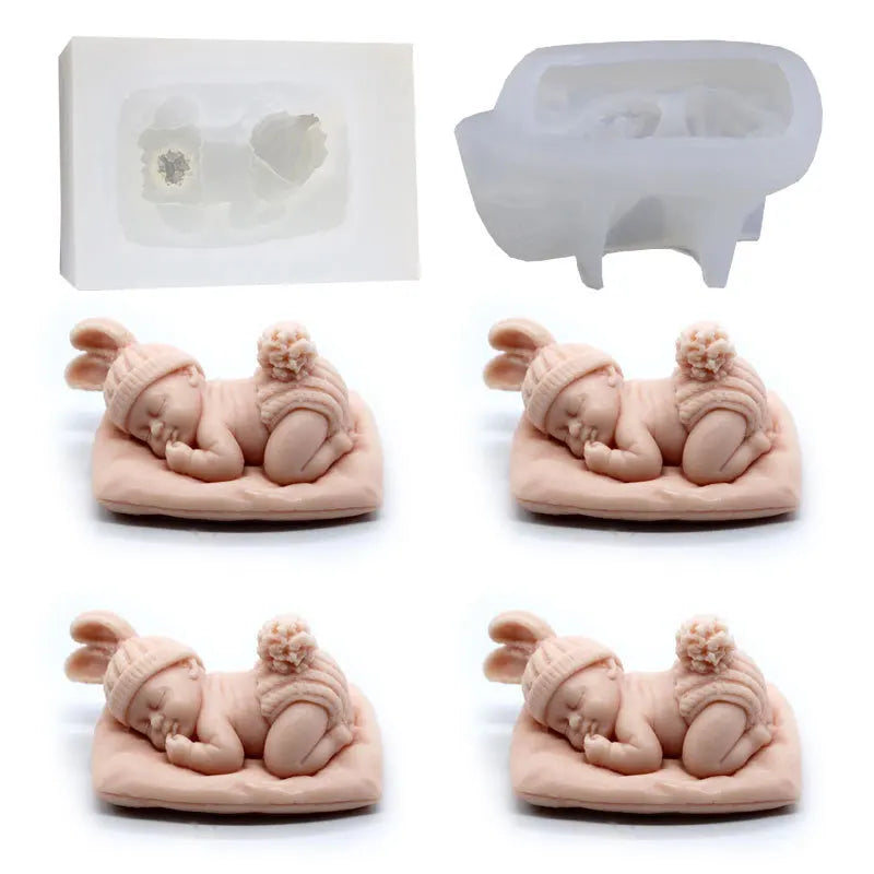 3D Sleeping Baby Silicone Mold for Candle, Resin & Soap Making