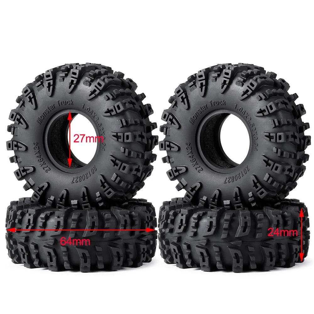 Mud Terrain RC Tires for 1/18 and 1/24 Micro Crawlers